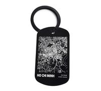 Lauthings Ho Chi Minh Vietnam Blueprint City Map Porte-clés épingle en acier, Noir , taille unique