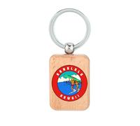 Lauthings Honolulu Hawaii Voyage Souvenir Voyage Badge Porte-clés Bois Médaille Chien Accessoire Porte-clés