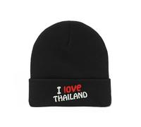 Lauthings I Love Thailand Country Bonnet d'hiver brodé unisexe, Noir , taille unique