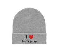 Lauthings I Love Warsaw City Pologne Bonnet d'hiver unisexe, gris, taille unique