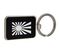 Lauthings JDM Drapeau du Japon Soleil Levant Empire JDM, porte-clés en verre noir, porte-clés personnalisé