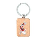 Lauthings Koi Japan Fish Luck Porte-clés en bois pour chien