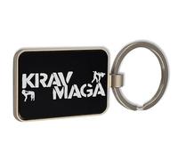 Lauthings Krav Maga Israel Martial Arts Porte-clés en verre noir personnalisé