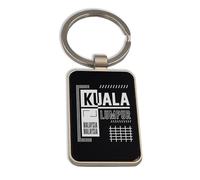 Lauthings Kuala Lumpur Malaysia City Porte-clés en verre noir personnalisé