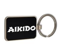 Lauthings Porte-clés Aïkido japonais en verre noir pour arts martiaux