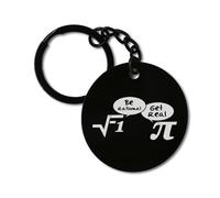 Lauthings Porte-clés amusant avec mathématiques rationnelles vs réel Get Real - Porte-clés amusant - Math rationnel vs Real Get Real Black Tag - Style cercle, Noir , taille unique