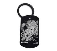 Lauthings Porte-clés carte de Madrid Espagne Blueprint City Map en acier, Noir , taille unique