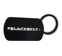Lauthings Porte-clés ceinture noire Karaté Judo BJJ Martial Porte-clés en acier, Noir , taille unique