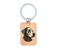 Lauthings Porte-clés Dalmatien en bois Steampunk Art Fashion Dog Tag, accessoire porte-clés