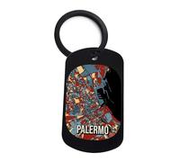 Lauthings Porte-clés de voiture avec carte de la ville de Palerme Italie Sicile