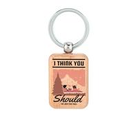 Lauthings Porte-clés en bois avec inscription « I think you should go just for this »
