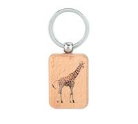 Lauthings Porte-clés en bois avec motif girafe et mammifère africain