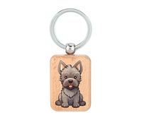 Lauthings Porte-clés en bois avec motif terrier écossais