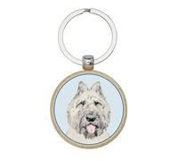 Lauthings Porte-clés en bois Bouvier des Flandres - Porte-clés en bois - Étiquette de sac personnalisée