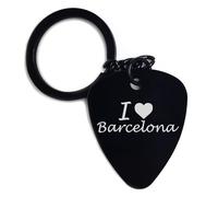 Lauthings Porte-clés en métal gravé « I Love Barcelona City Travel Spain », Noir , taille unique