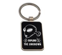 Lauthings Porte-clés en verre noir avec inscription « Explore the Unknown Alien »