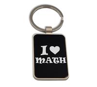 Lauthings Porte-clés en verre noir avec inscription « I Love Maths »