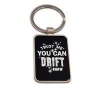 Lauthings Porte-clés en verre noir avec inscription « You Can Drift Cars Snow Winter »