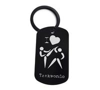 Lauthings Porte-clés I Love Tae Kwon Do Arts martiaux en acier inoxydable, Noir , taille unique