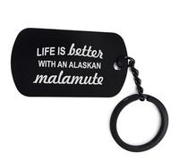 Lauthings Porte-clés Life Is Better With An Alaska Malamute Art Porte-clés gravé en acier, Noir , taille unique