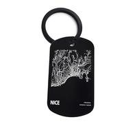 Lauthings Porte-clés Nice France Blueprint City Map en acier, Noir , taille unique