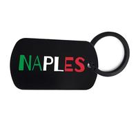 Lauthings Porte-clés souvenir de voyage avec drapeau de Naples Italie, Noir , taille unique