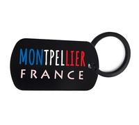 Lauthings Porte-clés souvenir de voyage drapeau de la France Montpellier France drapeau de voyage porte-clés souvenir de voyage porte-clés voiture, Noir , taille unique