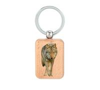 Lauthings Porte-clés Wolf Wild Spirit en bois, plaque pour chien, accessoire porte-clés