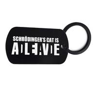 Lauthings Schrodinger's Cat Is Alive Or Dead Porte-clés Pin Steel Tag Key Holder, Noir , taille unique