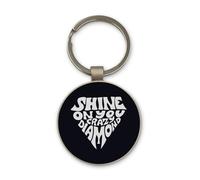 Lauthings Shine On You Crazy Diamond Porte-clés en acier Motif cercle en verre Noir