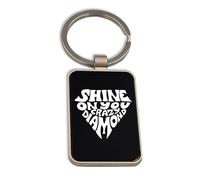 Lauthings Shine On You Crazy Diamond, porte-clés en acier, porte-clés en verre noir, étiquette