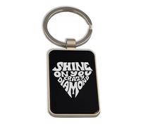 Lauthings Shine On You Crazy Diamond, porte-clés en verre noir, porte-clés personnalisé