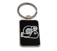 Lauthings Snail Turbo Engine Fast, porte-clés en verre noir, porte-clés personnalisé