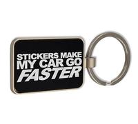 Lauthings Stickers Make My Car Go Faster, porte-clés en verre noir, porte-clés personnalisé
