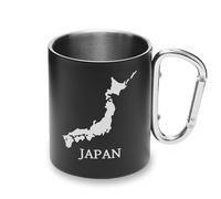 Lauthings Tasse en métal avec poignée mousqueton, motif archipel japonais, tasse de camping