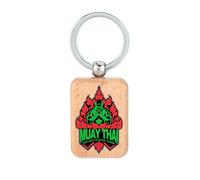 Lauthings The Art of Eight Limbs Porte-clés en bois Muay Thai Dog Tag Accessoire Porte-clés