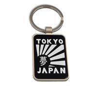 Lauthings Tokyo Japon Soleil Levant Symbole Logo Knji Symbole Logo, Porte-clés Verre Noir, Personnalisé Porte-clés