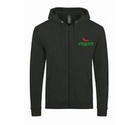 Lauthings Vegan Chilli Plant Based Pepper Sweat à capuche zippé unisexe - Sweat à capuche en polaire de qualité supérieure pour homme et femme, Noir , XXL