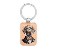 Lauthings Weimaraner Gentleman Noble Pet Art Portrait Porte-clés en bois Dog Tag Accessoire Porte-clés