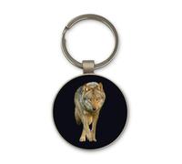 Lauthings Wolf Wild Spirit, porte-clés, design rond en verre, porte-clés personnalisé