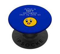 l'Autisme n'est Pas contagieux Mon Sourire TSA Neurodiversité Accepter PopSockets PopGrip Adhésif