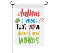 L'Autisme Prouve Que L'Amour N'A Pas Besoin De Mots. Drapeau De Jardin Avec Œillets Drapeau De Cour Suspendre Drapeaux De Jardin Pour Chambres Dortoirs Événement 30X45cm