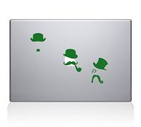 L'Autocollant Guru 2040-mac-13 X -LG Moustache Occulte Autocollant en Vinyle, 33 cm MacBook Pro (2016 et Plus récent), Vert