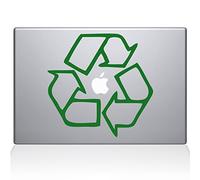 L'Autocollant Guru Go Green Recycler MacBook Autocollant en Vinyle - 33 cm MacBook Pro (2015 et antérieurs) - Vert (1068-mac-13p-lg)