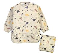 Lautoki® | Bavoir manches longues bebes + Sac étanche | 12-36 mois | Sans BPA | Bavoir imperméable bébé | BLW | Bavoirs manche longue | Avec poignets élastiques | Tablier imperméable bébé