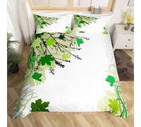 L'automne Érable Feuilles Branches Parure de Lit 140x200cm Automne Heureux Housse de Couette La Nature Pomme Vert Sets de Housse de Couette Respirant Woodland Art Parure Housse de Couette