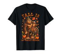 L'automne est ma Saison Sociale Bigfoot Thanksgiving Automne T-Shirt Graphique avec Valeur