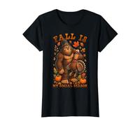 L'automne est ma Saison Sociale Bigfoot Thanksgiving Automne T-Shirt Graphique avec Valeur