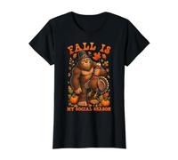 L'automne est ma Saison Sociale Bigfoot Thanksgiving Automne T-Shirt Graphique avec Valeur