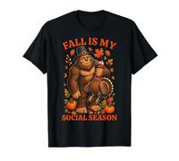 L'automne est ma Saison Sociale Bigfoot Thanksgiving Automne T-Shirt Graphique avec Valeur